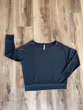 Fabletics Modal Silky Soft Oversized Comfort Top Wide Neck Black Size Medium